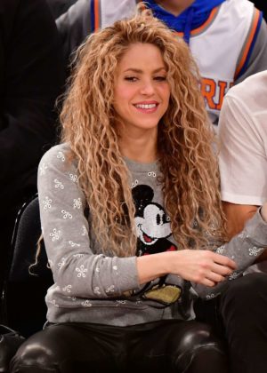 Shakira on New York Knicks vs Philadelphia 76ers Game in NYC